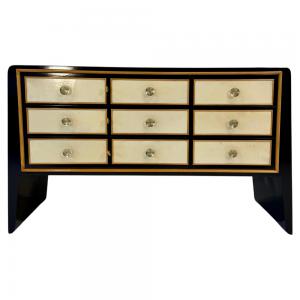 Italian Art Deco Dresser by Paolo Buffa in Maple, Lacquer and Parchment, 1940s